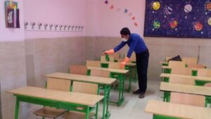 ضدعفونی مدارس مهاباد قبل از بازگشایی